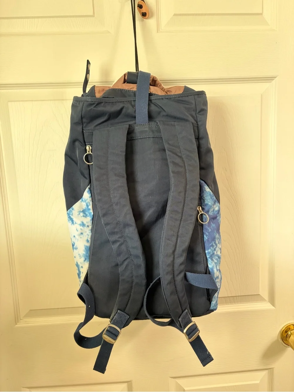 Doughnut Travel Backpack Navy with Tan Strap